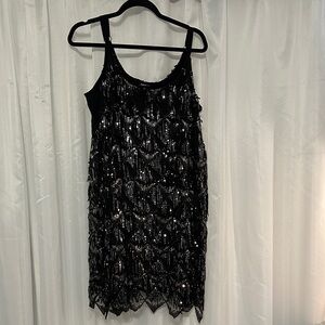 Glamorous Black Sequin Midi Dress